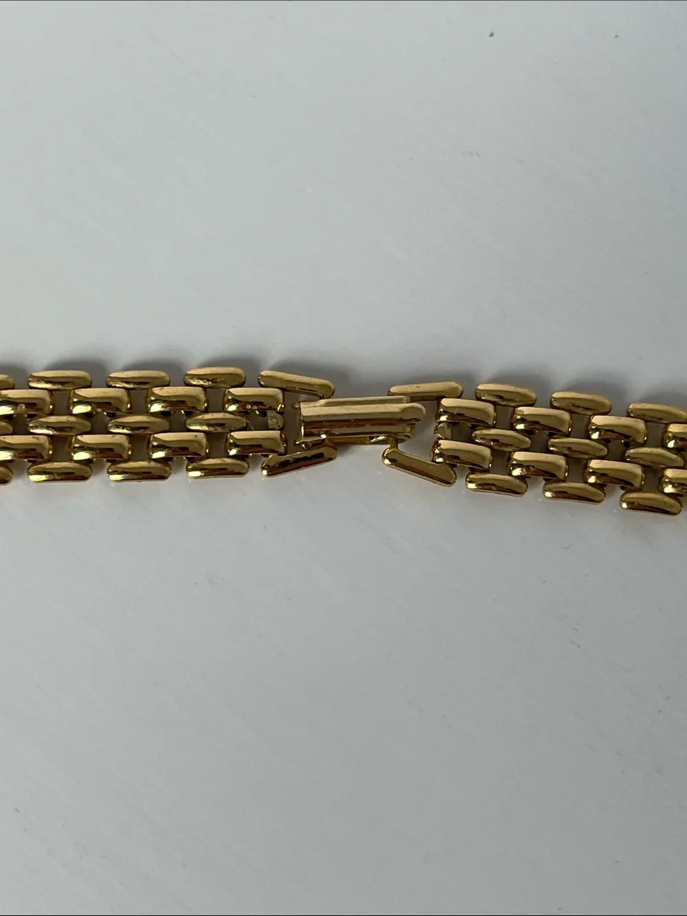 Vintage Trifari Gold Tone White faux Stone Statement Woven Chain Necklace Choker
